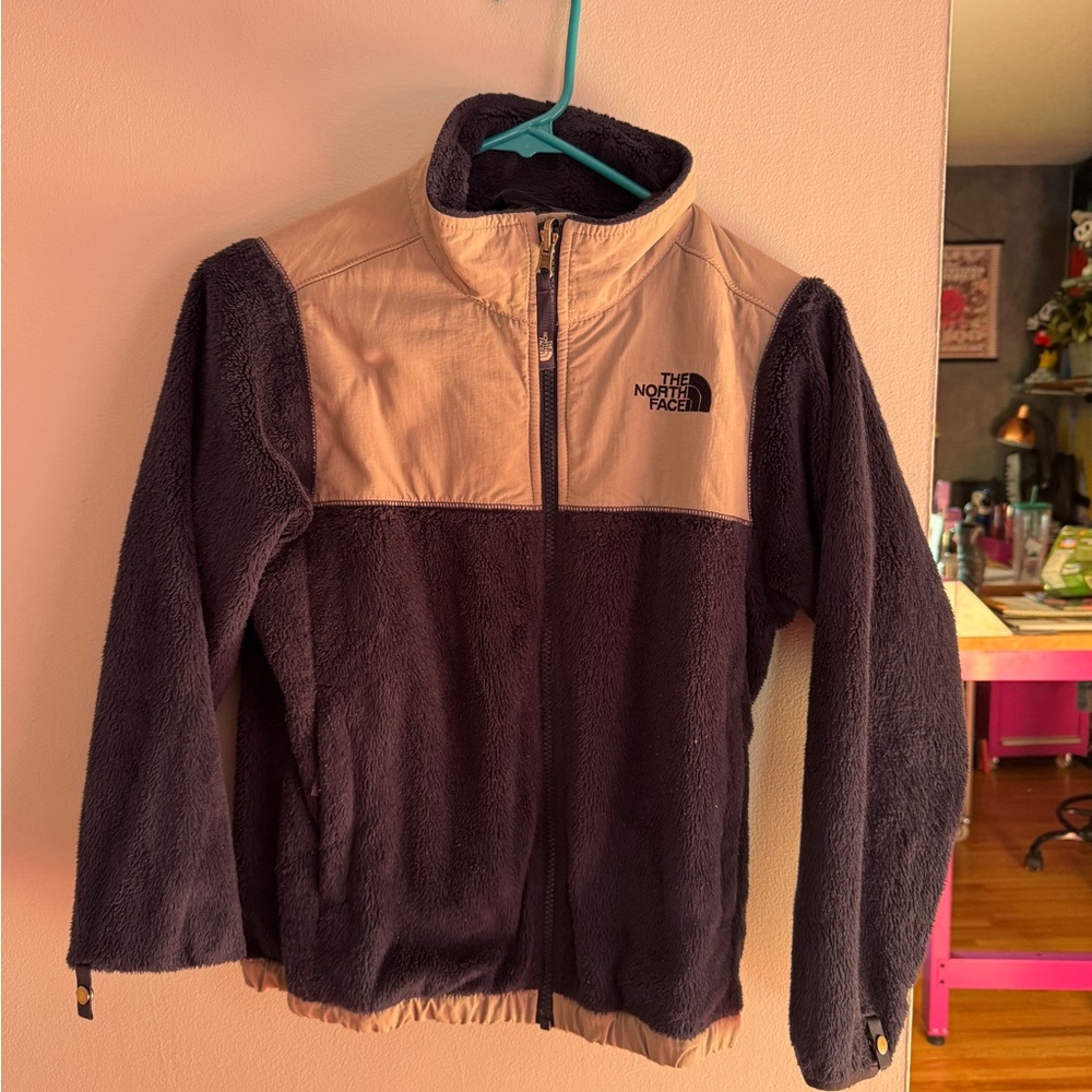 The North Face Kids' Blue and Gray Fleece Jacket- Medium